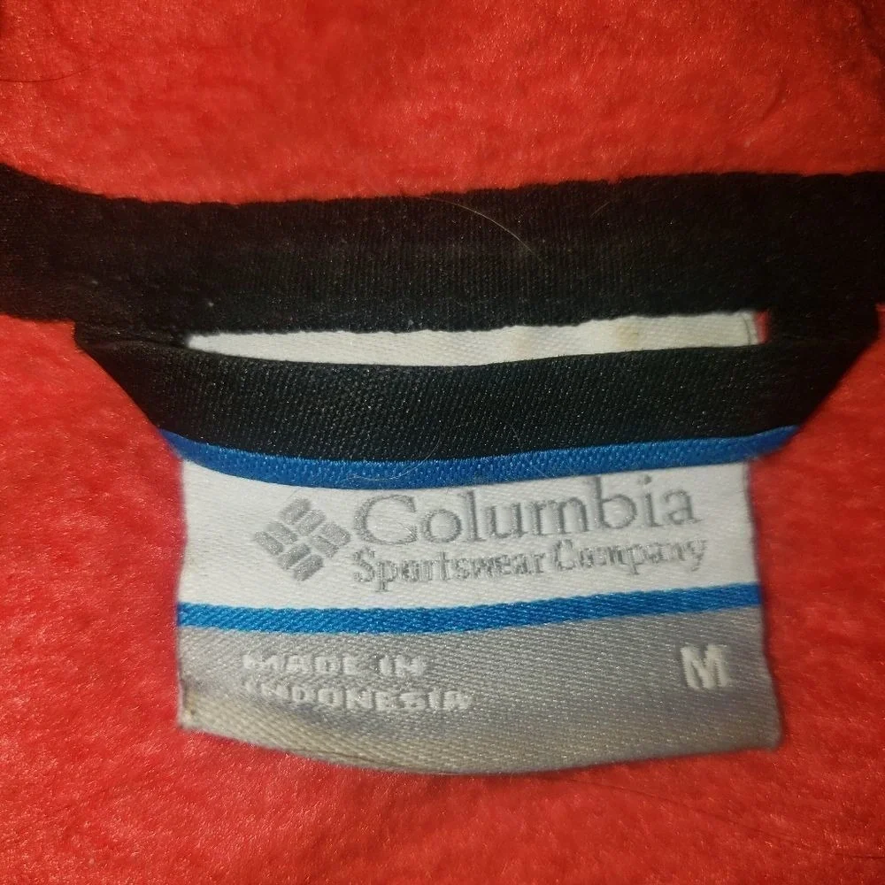 Columbia Red Fleece Hoodie Size M‎ Women's Lightweight Hiking Jacket